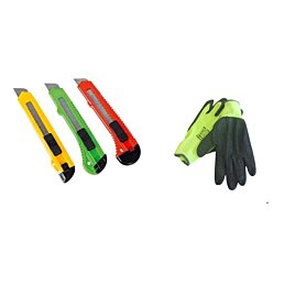 Sada nožov s výsuvnými čepeľami SharpCut so záhradnými rukavicami