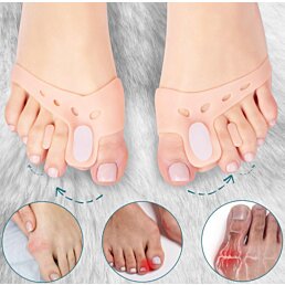 Silikónové prúžky s oddeľovačom prstov pre vbočené kĺby + klin, 3 páry (6ks) - Náhľad