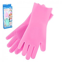 Silikónové upratovacie rukavice s hubkou - Náhľad