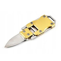 Skladací nôž prívesok na kľúče, strieborný - Náhľad