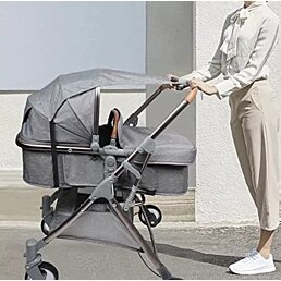 Slnečná clona na kočík Stroller, 50 x 36 x 72 cm, sivá - Náhľad