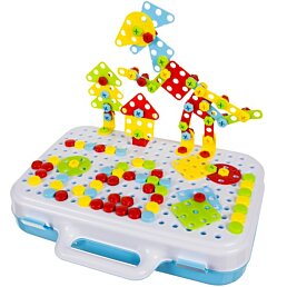 Šróbovacia stavebnica + skrutkovač, Creative Mozaic, 260ks