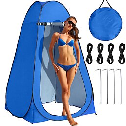 Plážový stan na prezliekanie a sprchovanie Tent Blue, 120cm x 120cm x 190cm, modrý