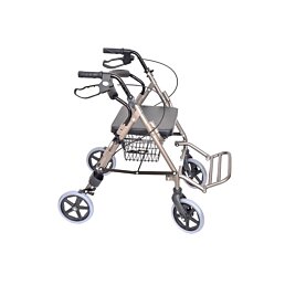 Štvorkolesové chodítko so sedačkou a košíkom RA888, šedá metalíza