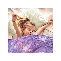 Svietiaca mäkká deka fialová, 150 x 180 cm - Náhľad