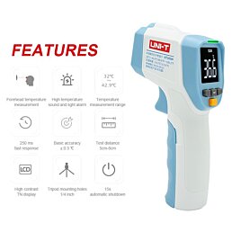 Teplomer bezdotykový UNI-T UT305H -32°C až 42,9°C