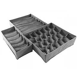 Textilný organizér s priehradkami na bielizeň, 3ks