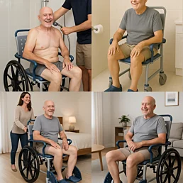 Toaletný sprchovací vozík 3 v 1 Sani-Tim - do 120 kg - Náhľad