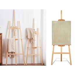 Veľký drevený maliarsky stojan nastaviteľný pre deti aj dospelých 165 cm - Náhľad