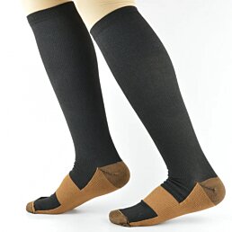 Kompresné podkolienky unisex, čierne - Náhľad