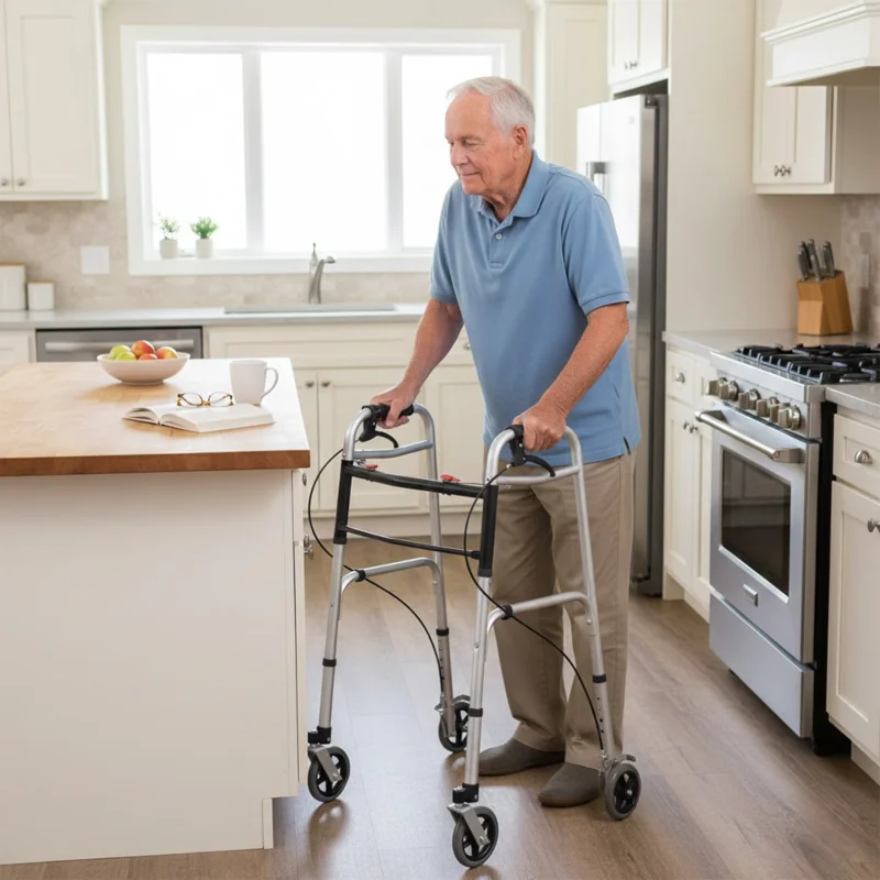 Štvorkolesové chodítko JMC-C 3224 s brzdami – pohľad spredu