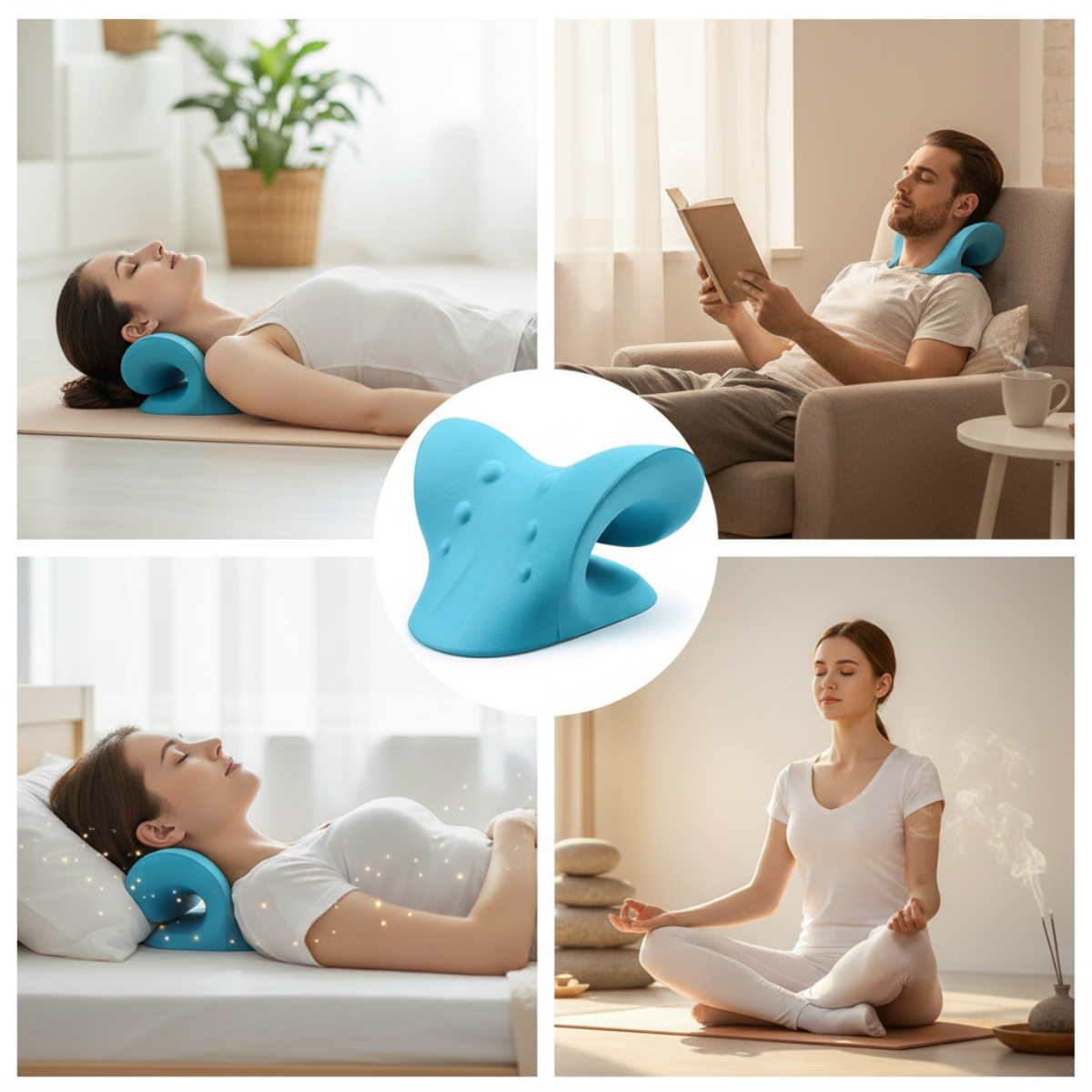 Detail ergonomického tvaru trakčného vankúša Restcloud