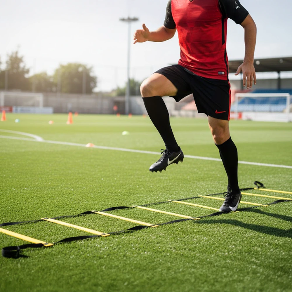 Koordinačný tréningový rebrík s nastaviteľnými priečkami na športový tréning