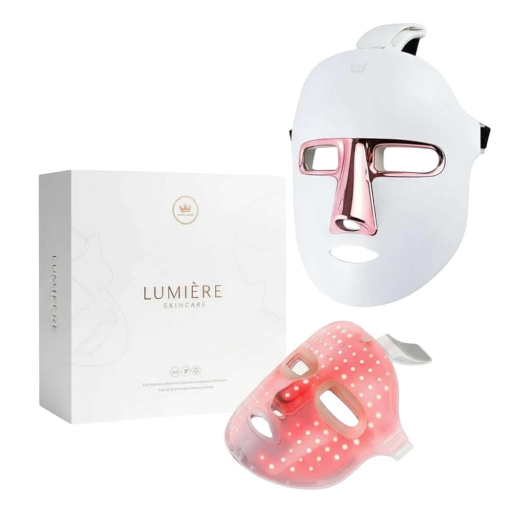 LED maska 7v1 – príslušenstvo a pásik v balení