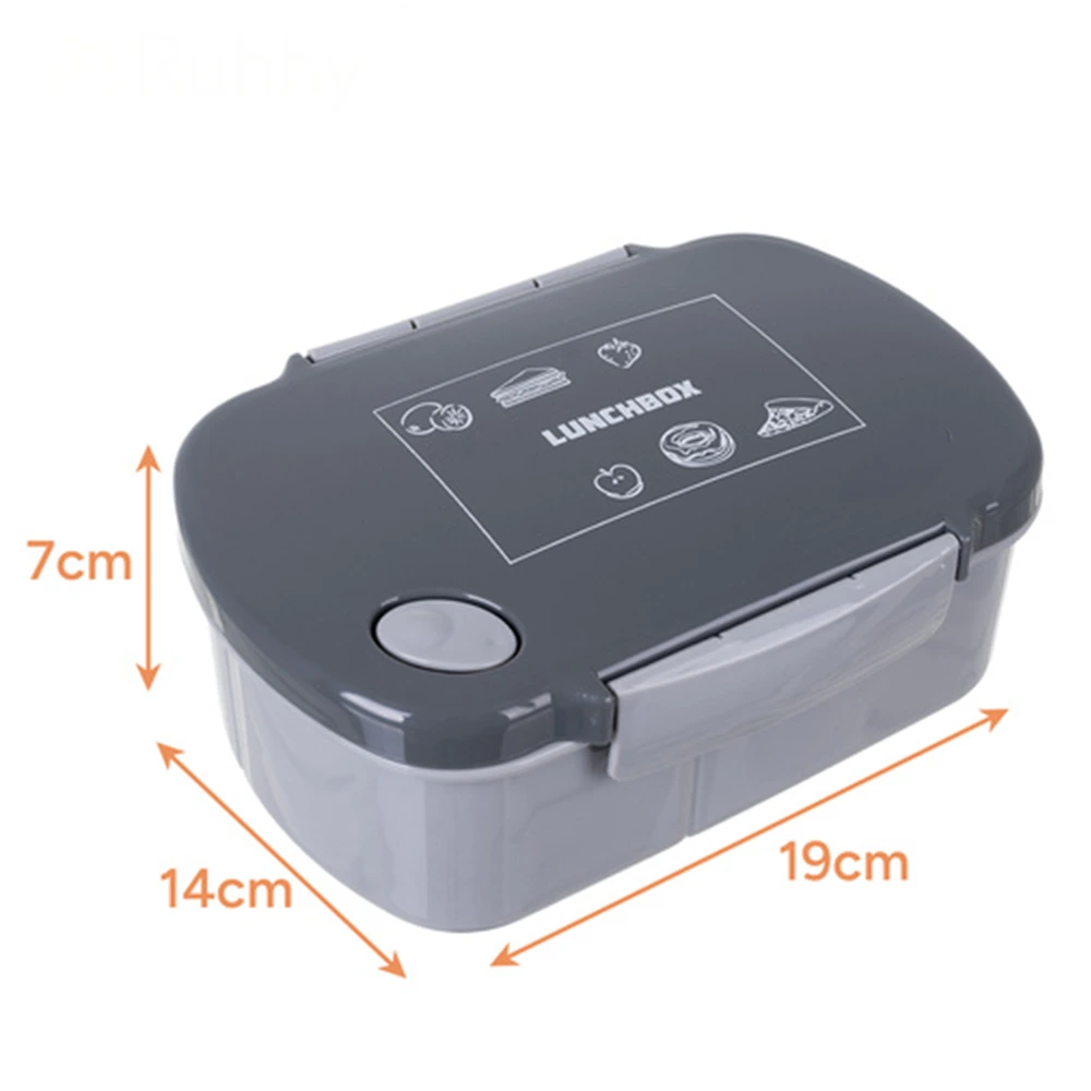 Detail sivého lunchboxu s tesniacim viečkom