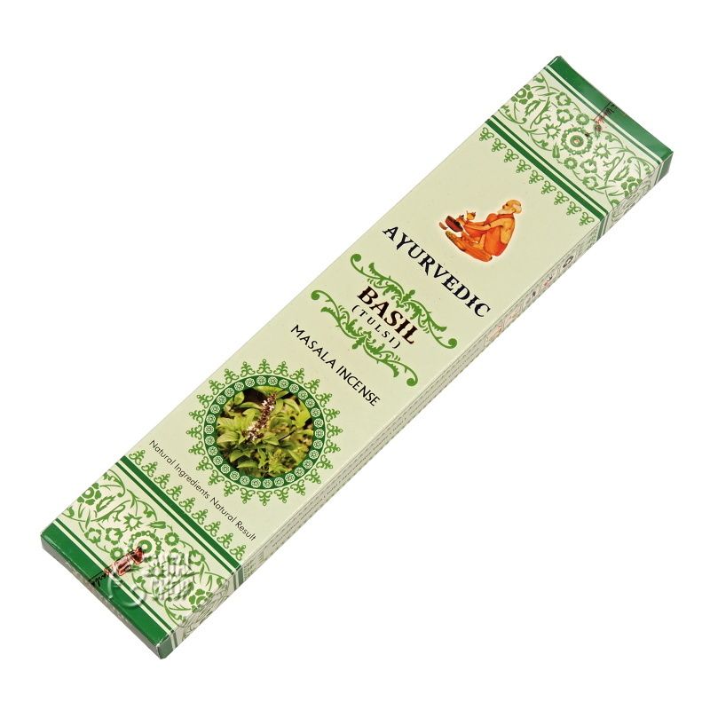 Masala vonné tyčinky Ayurvedic Basil Tulsi – balenie a detail