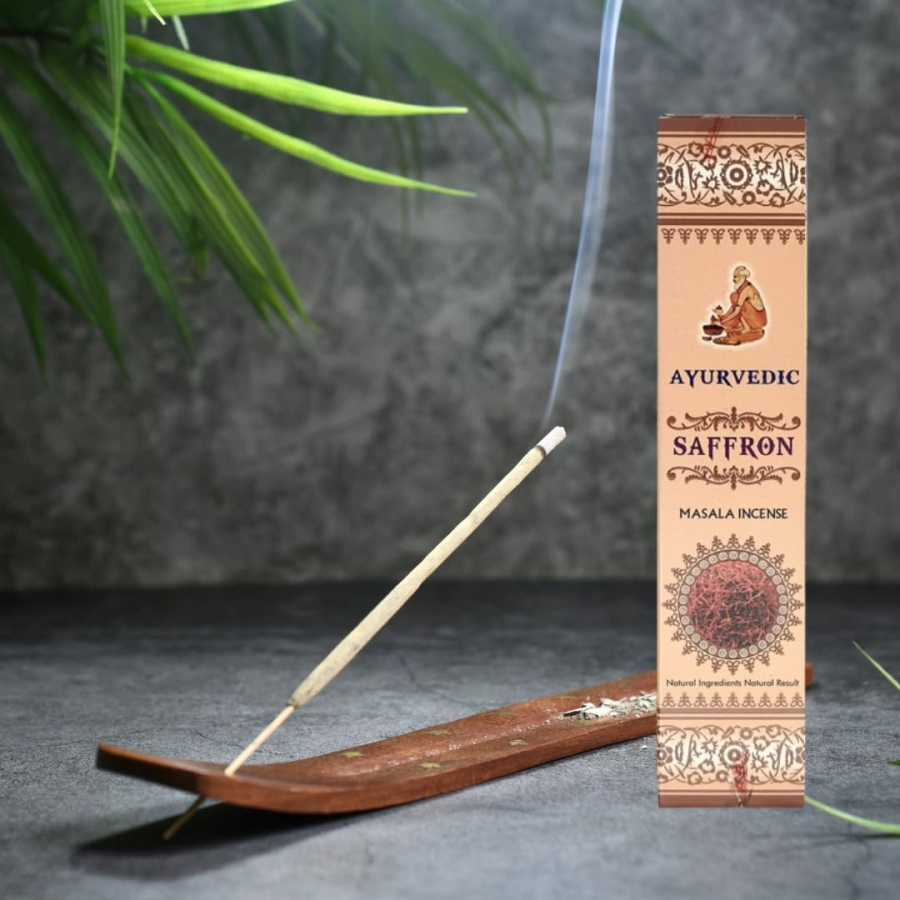Masala vonné tyčinky Ayurvedic Saffron – detail balenia