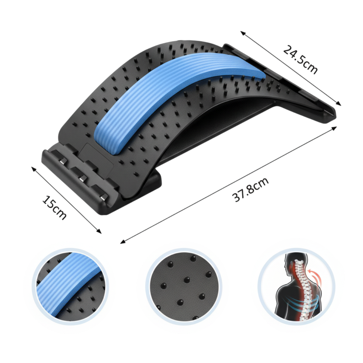 Detail tvarovania mostíka na podporu prirodzenej krivky chrbta