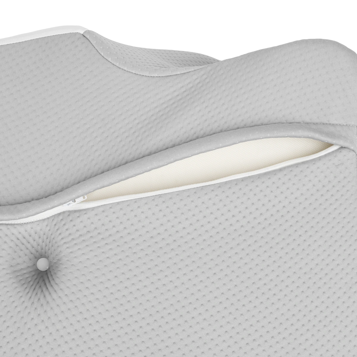 SLEEP BUDDY – detail poťahu so zipsom a pamäťovej peny