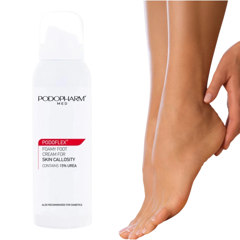 PODOFLEX pena na zrohovatenú pokožku nôh – detail aplikácie
