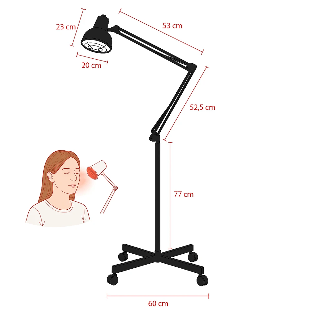 Infračervená lampa - rameno a hlavica