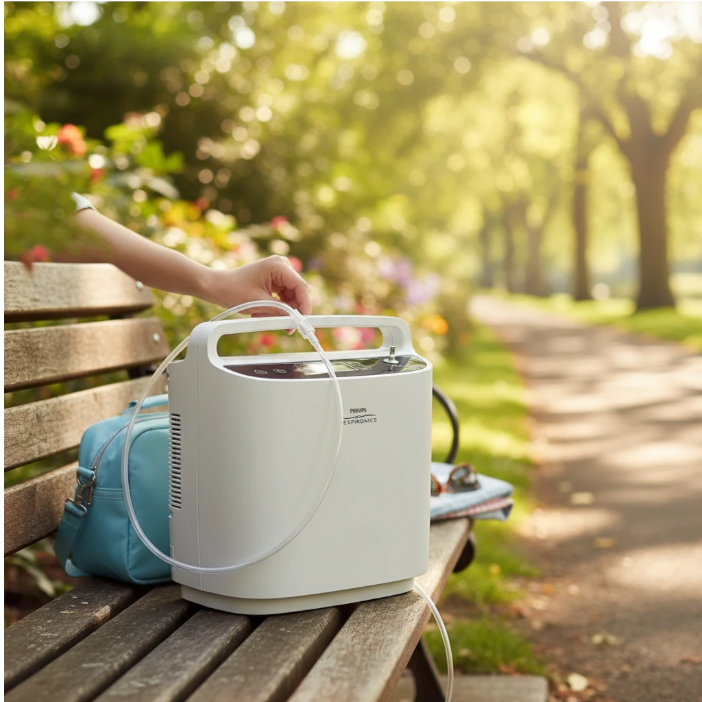 Philips SimplyGo – detail ovládacieho panelu s LCD displejom