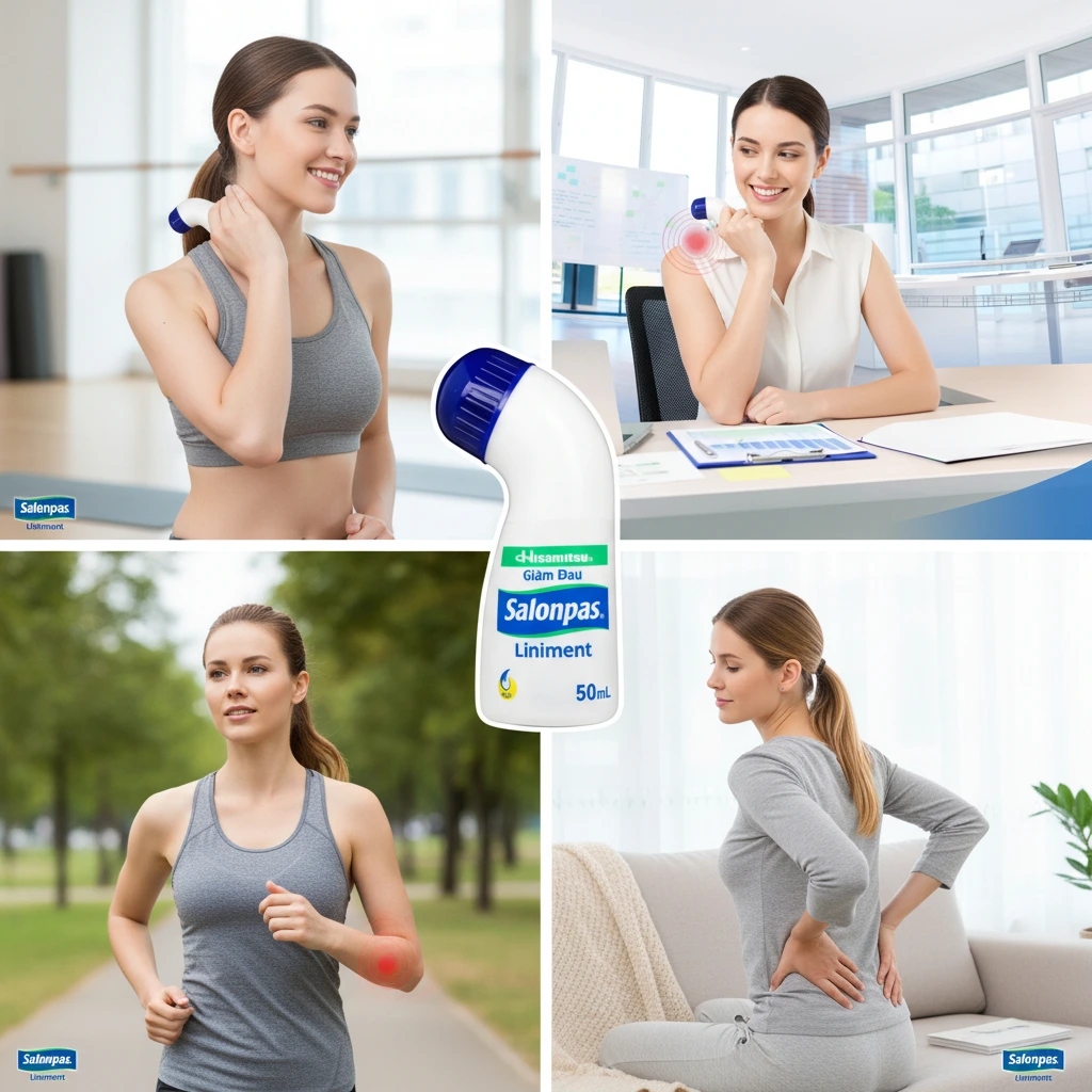 Salonpas® Liniment roll-on aplikácia na ramená