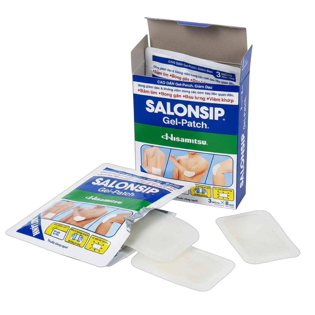 Salonsip® – orientačné umiestnenie na chrbát, ramená a kolená