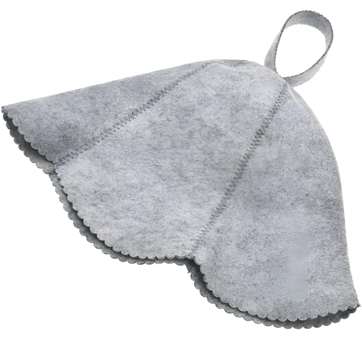 Filcová sivá sauna čiapka z bočného pohľadu