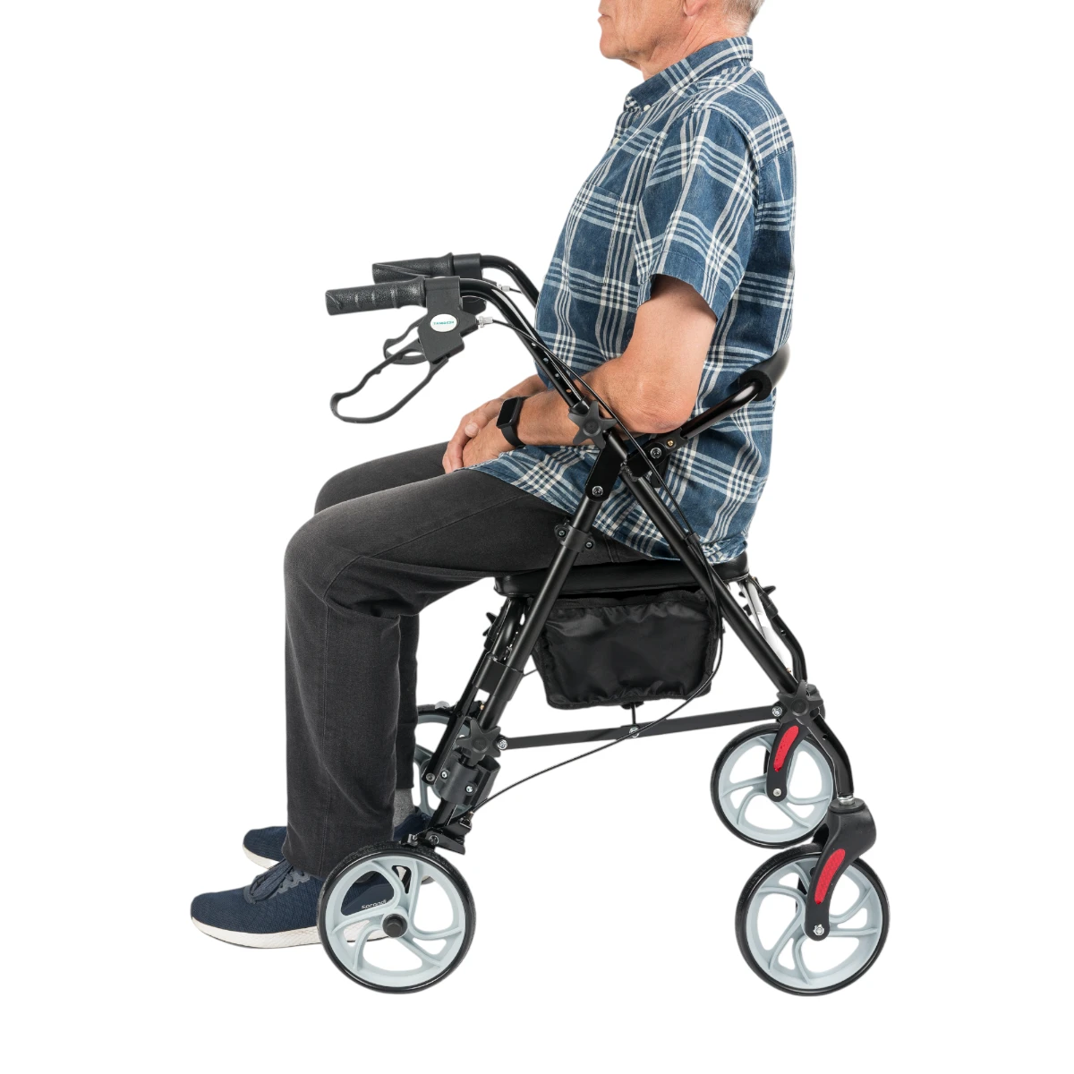 Hliníkové chodítko CARBON - sedadlo a operadlo