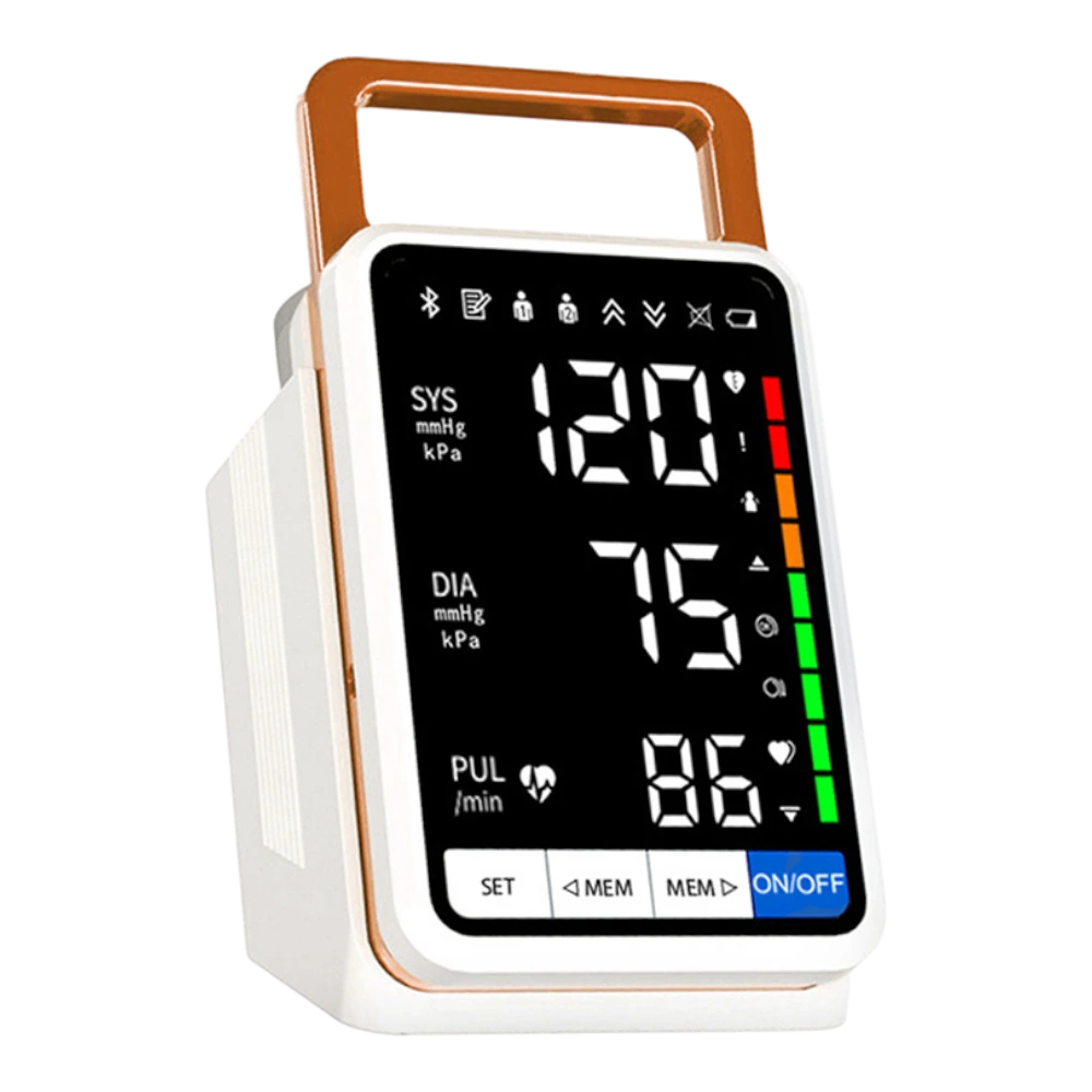 Detail displeja tlakomeru s farebnou stupnicou tlaku