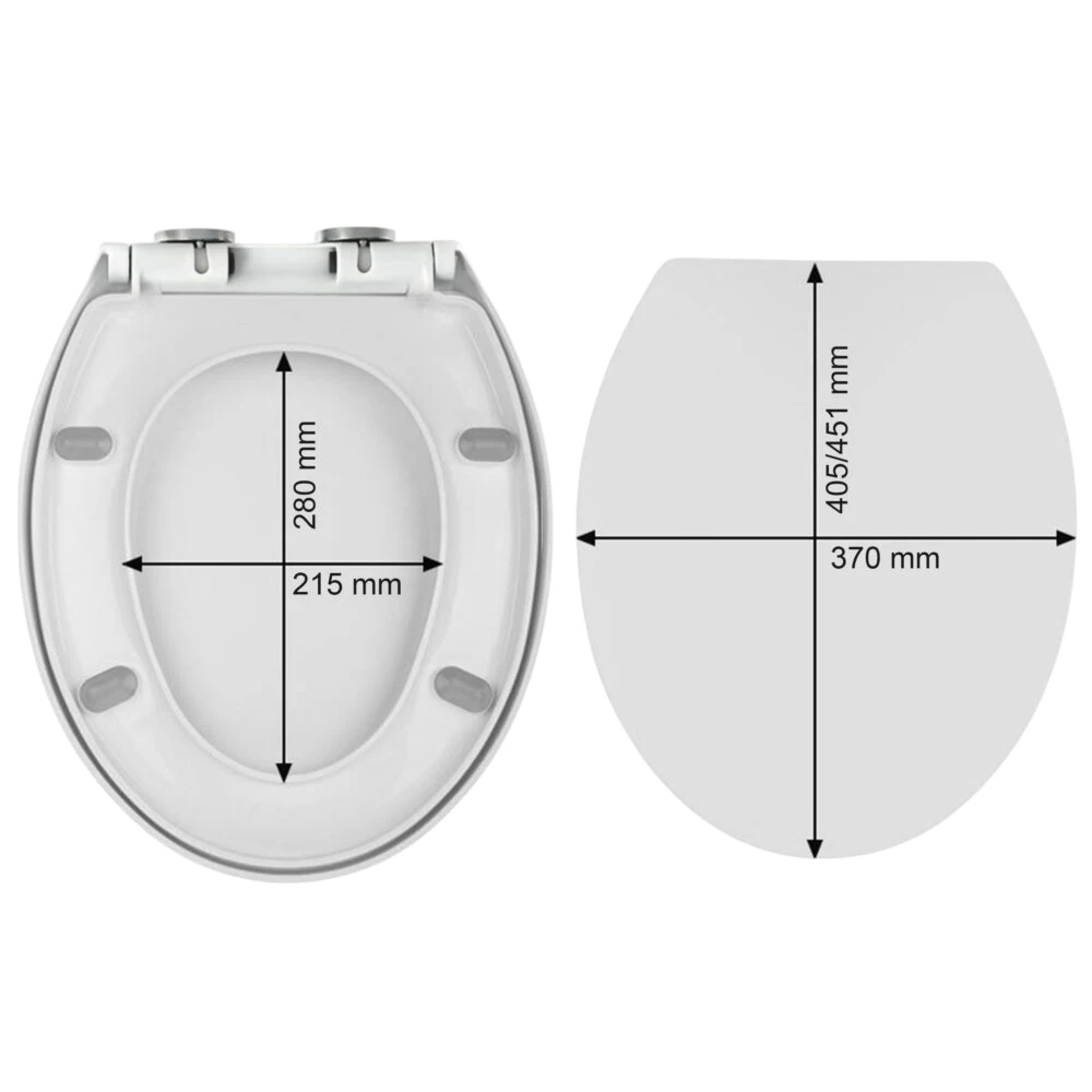 WC doska TOI-SEA2 – bočný pohľad na tvar a rozmery