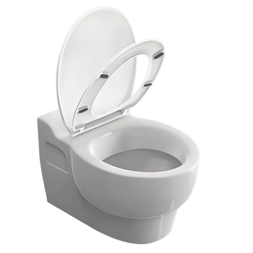 WC doska TOI-SEA4 – detail konštrukcie s kovovými pántami