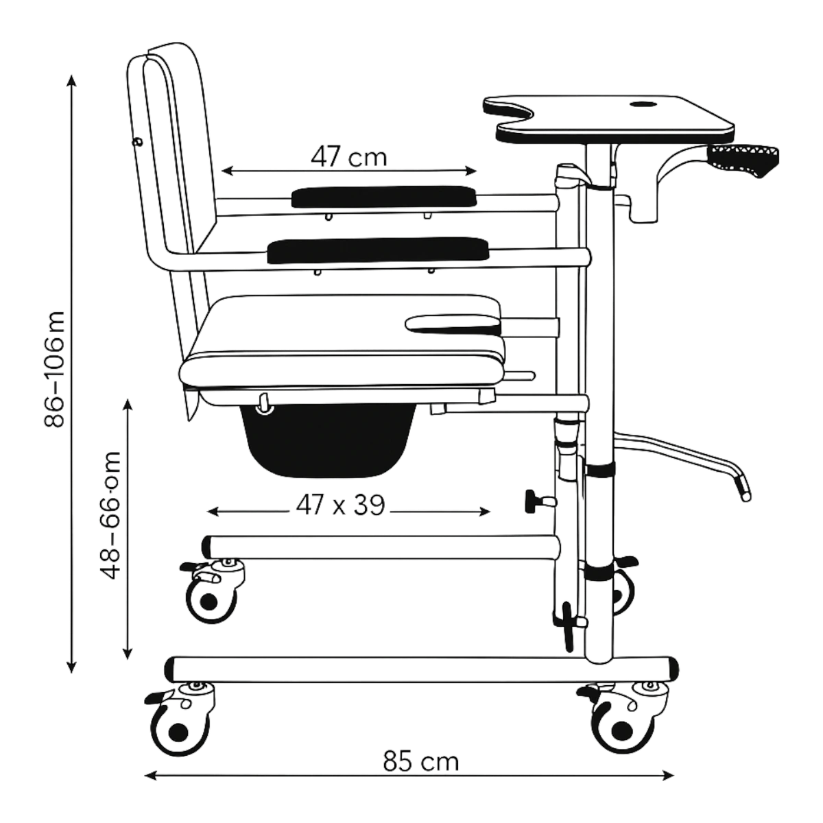 Hydraulická stolička na presun – ergonomická konštrukcia a dizajn
