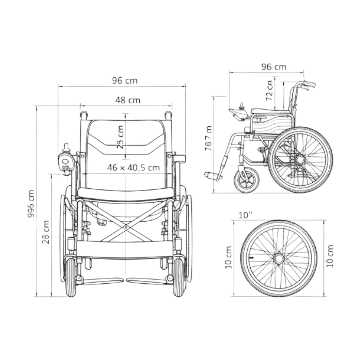 Skladací elektrický invalidný vozík – hliníkový rám a joystickové ovládanie