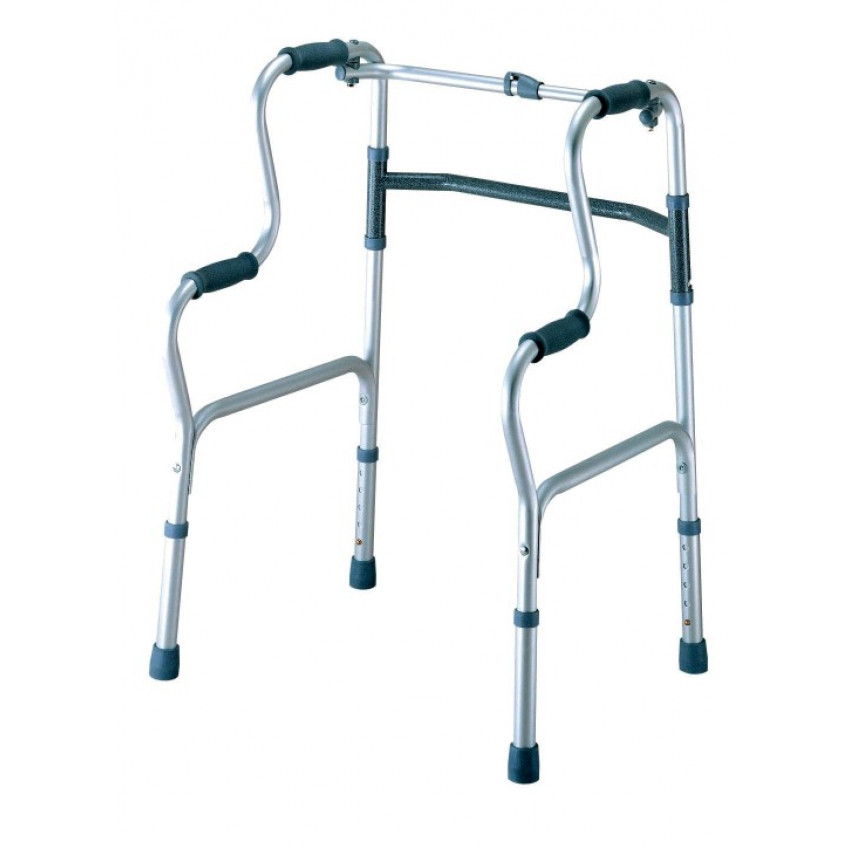 Skladacie stupňovité chodítko pre seniorov s dvojitou oporou